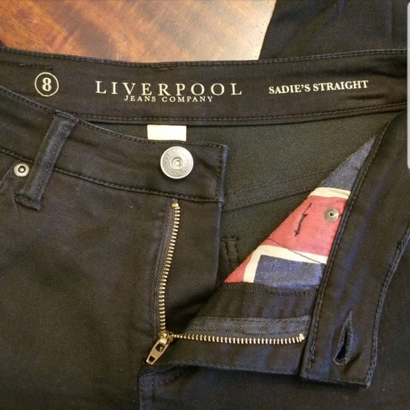 Women/'s Liverpool Jeans Animal Print Sadie Straight Black NWT 26/" x 31/" Size 2